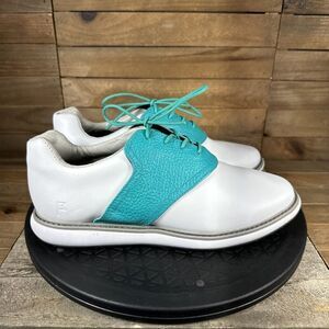 Jack Grace Innovator Women’s Size 7.5 Spikeless White Teal Lace Up Golf Shoes